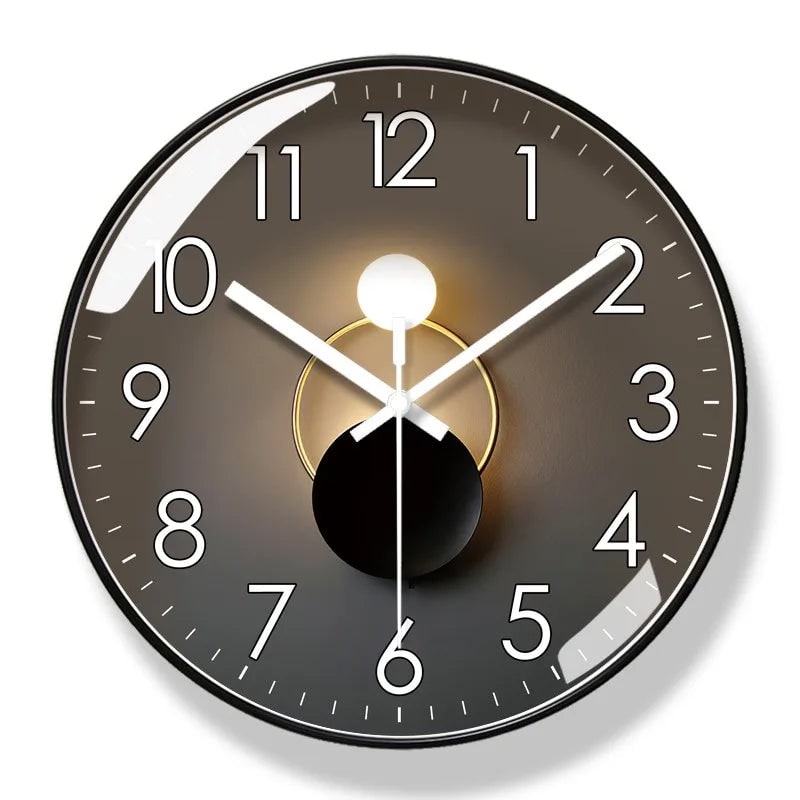 Wall Clock with Silent Mechanism and Glass Cover Minimalist Analog Design - Image 2
