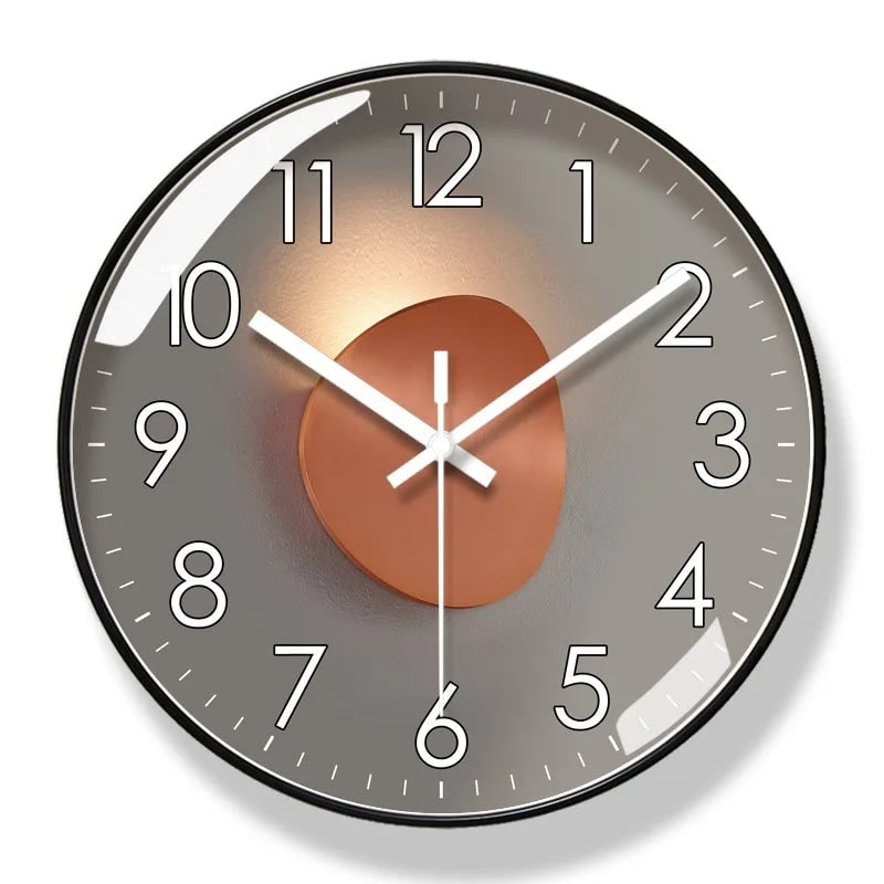Wall Clock with Silent Mechanism and Glass Cover Minimalist Analog Design - Image 3