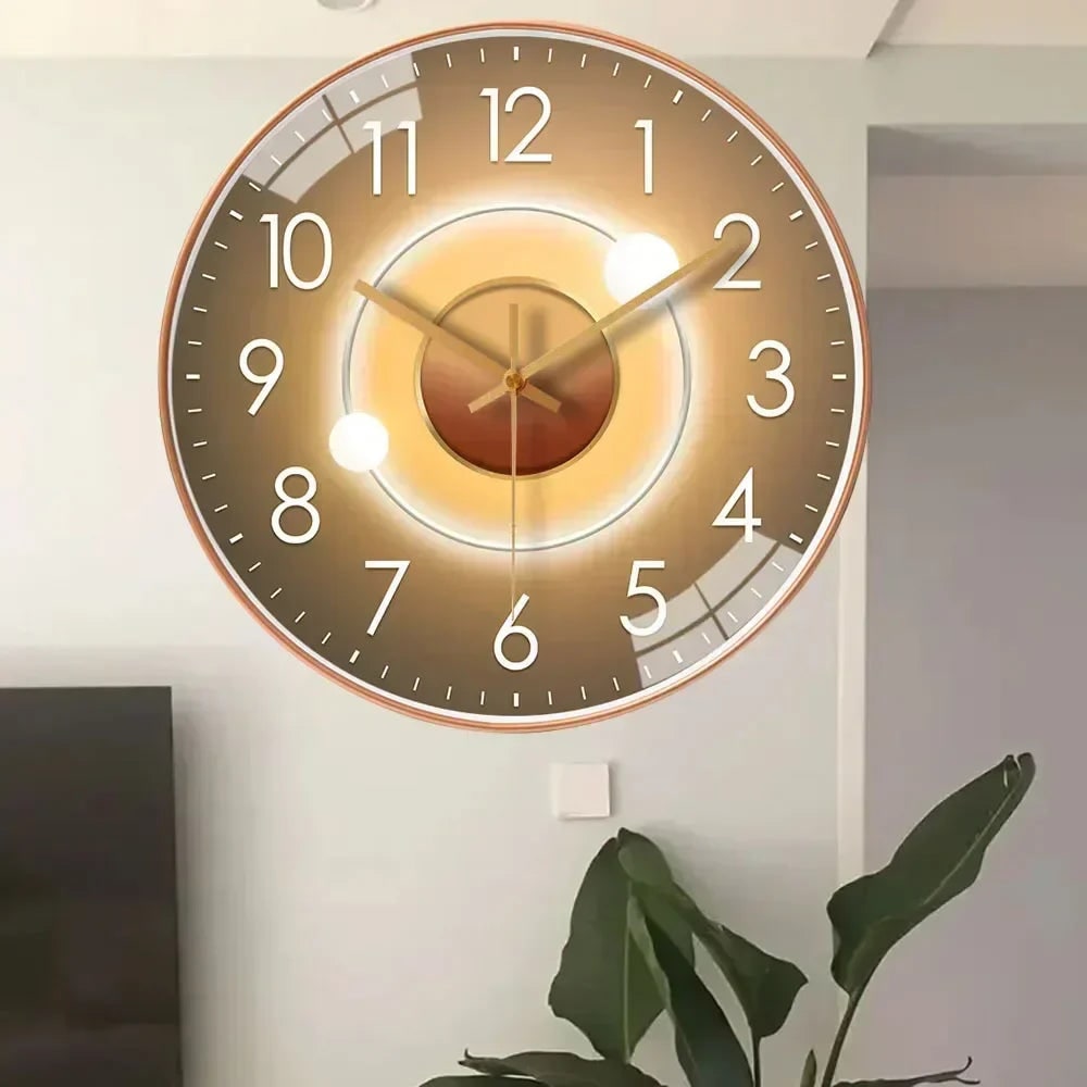 Wall Clock with Silent Mechanism and Minimalist Glass Design - Image 1