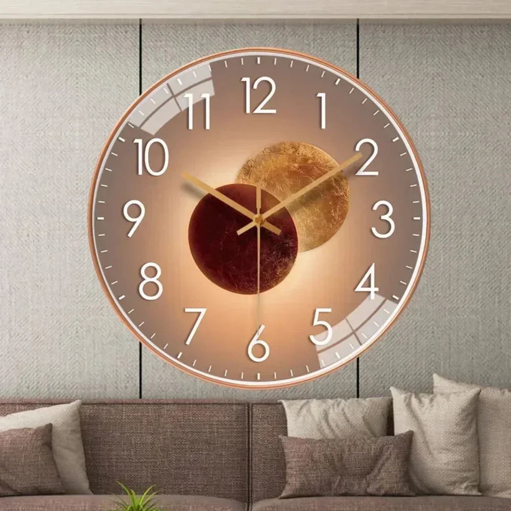 Wall Clock with Silent Mechanism and Minimalist Glass Design - Image 2