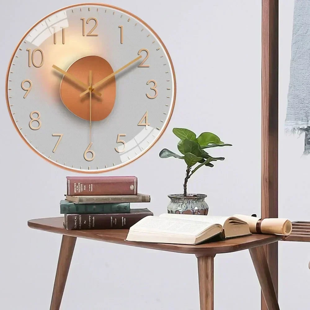 Wall Clock with Silent Mechanism and Minimalist Glass Design - Image 3