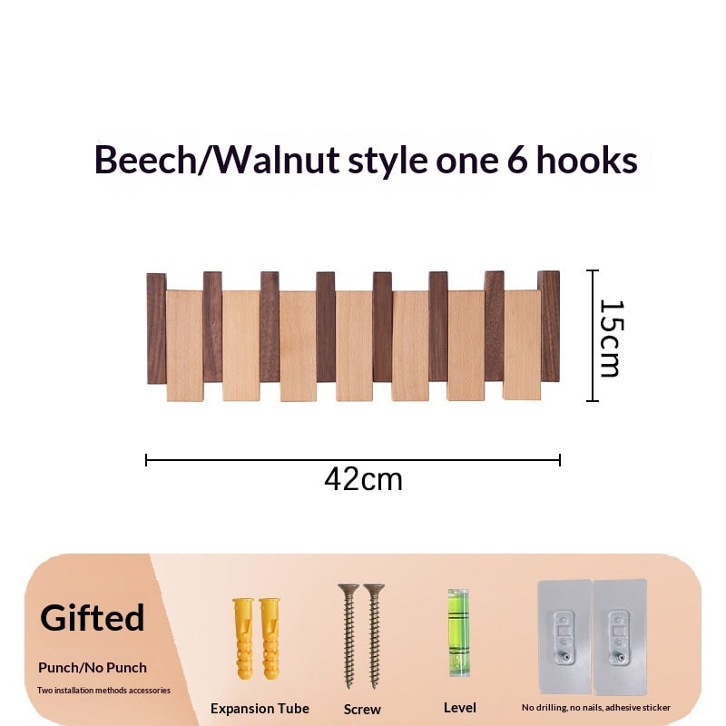 Wall Coat Rack with Foldable Hooks and Piano Key Design - Image 12