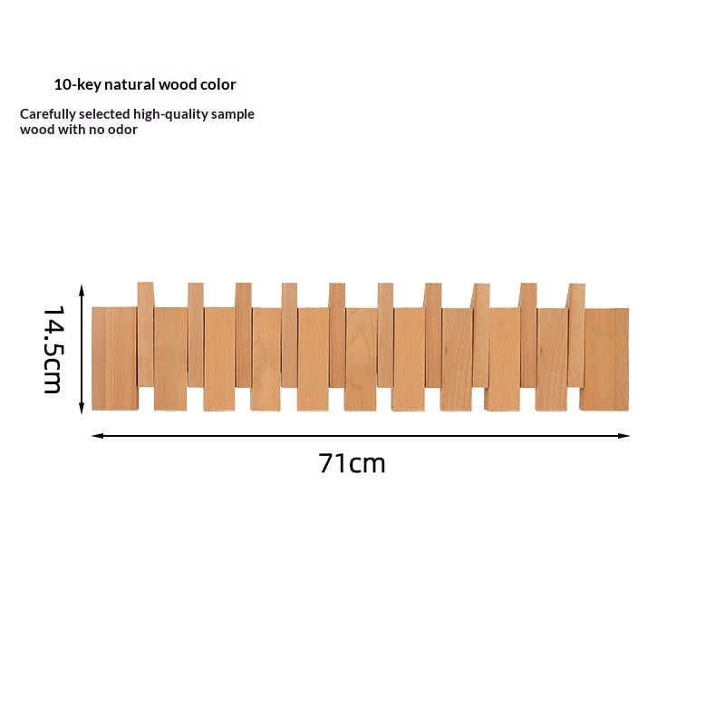 Wall Coat Rack with Foldable Hooks and Piano Key Design - Image 14