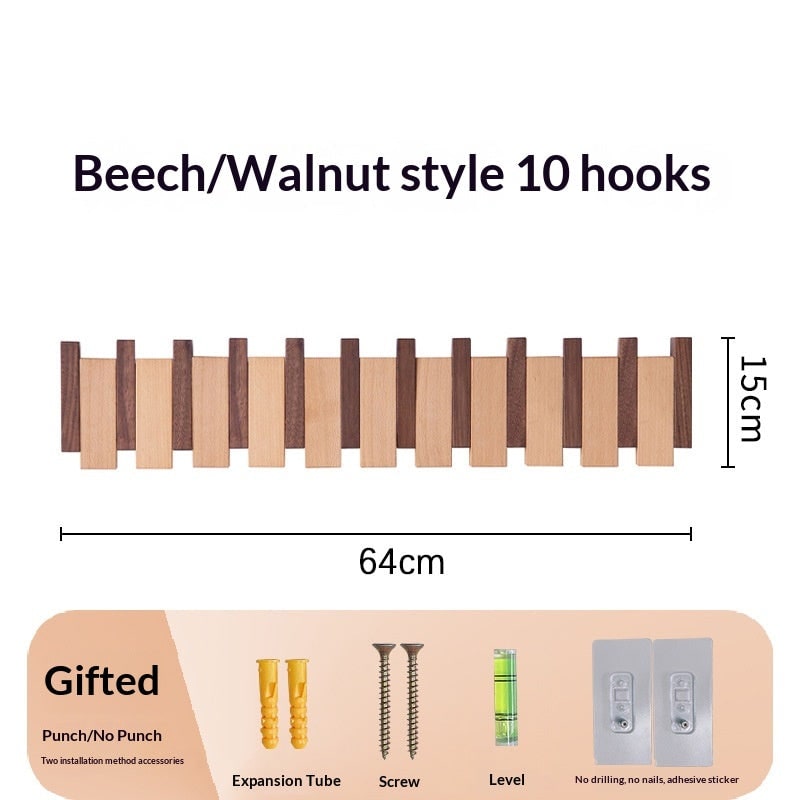 Wall Coat Rack with Foldable Hooks and Piano Key Design - Image 15