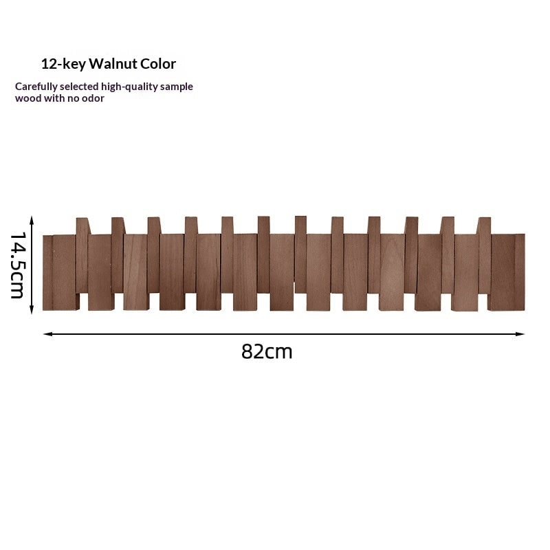 Wall Coat Rack with Foldable Hooks and Piano Key Design - Image 16