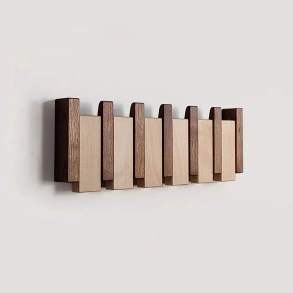 Wall Coat Rack with Foldable Hooks and Piano Key Design - Image 2