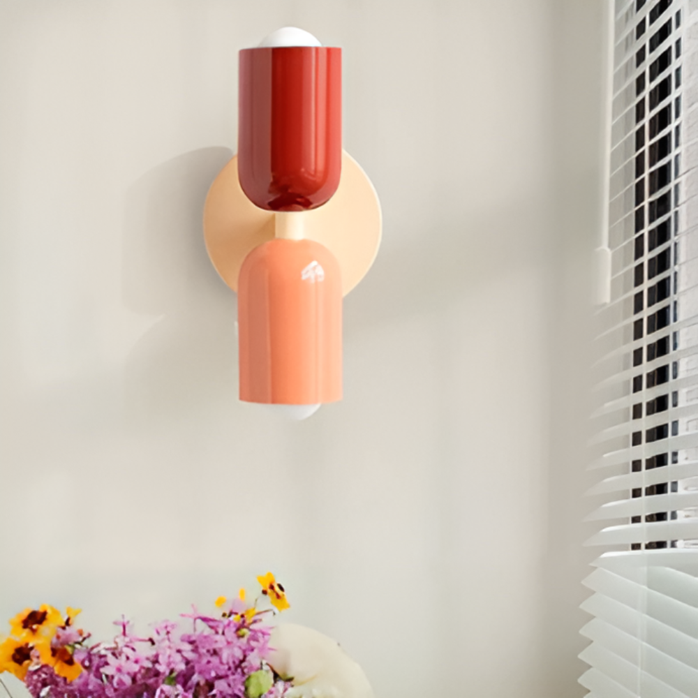 Wall Sconce Lighting with Dual Capsule Shades and Up-Down Illumination - Image 1