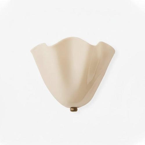 Wall Sconce with Wavy Handkerchief Glass Shade and Warm Ambient Lighting - Image 1