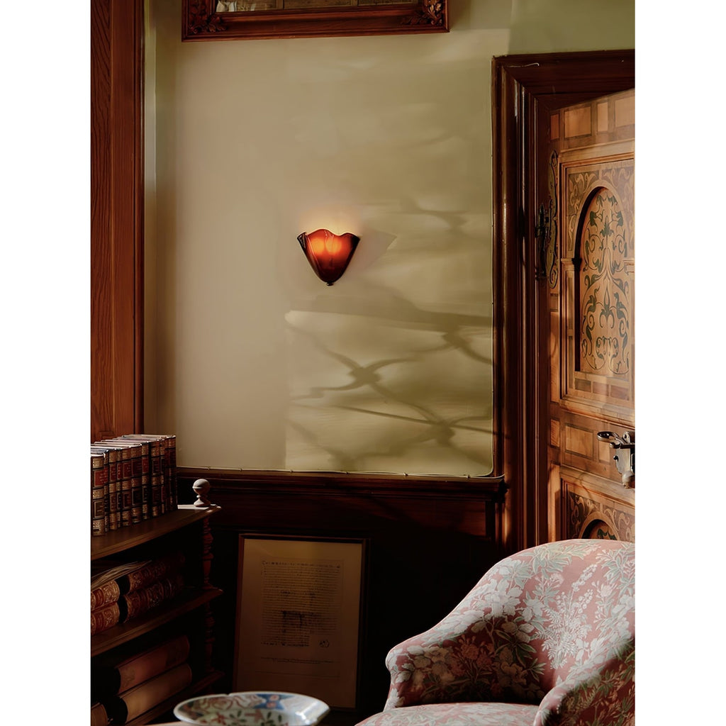 Wall Sconce with Wavy Handkerchief Glass Shade and Warm Ambient Lighting - Image 14