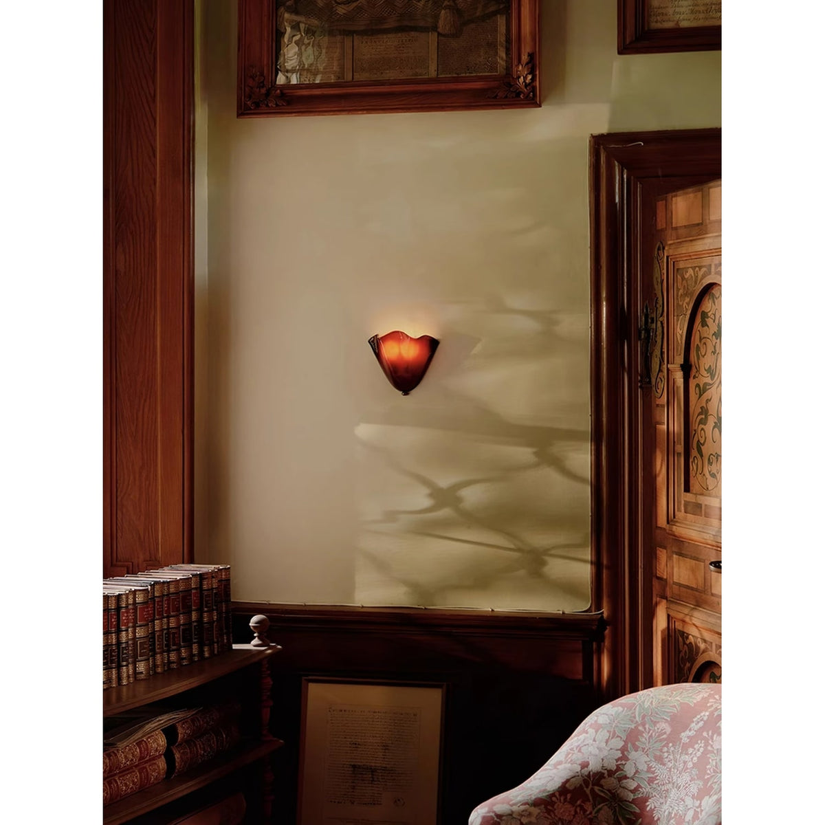 Wall Sconce with Wavy Handkerchief Glass Shade and Warm Ambient Lighting - Image 17