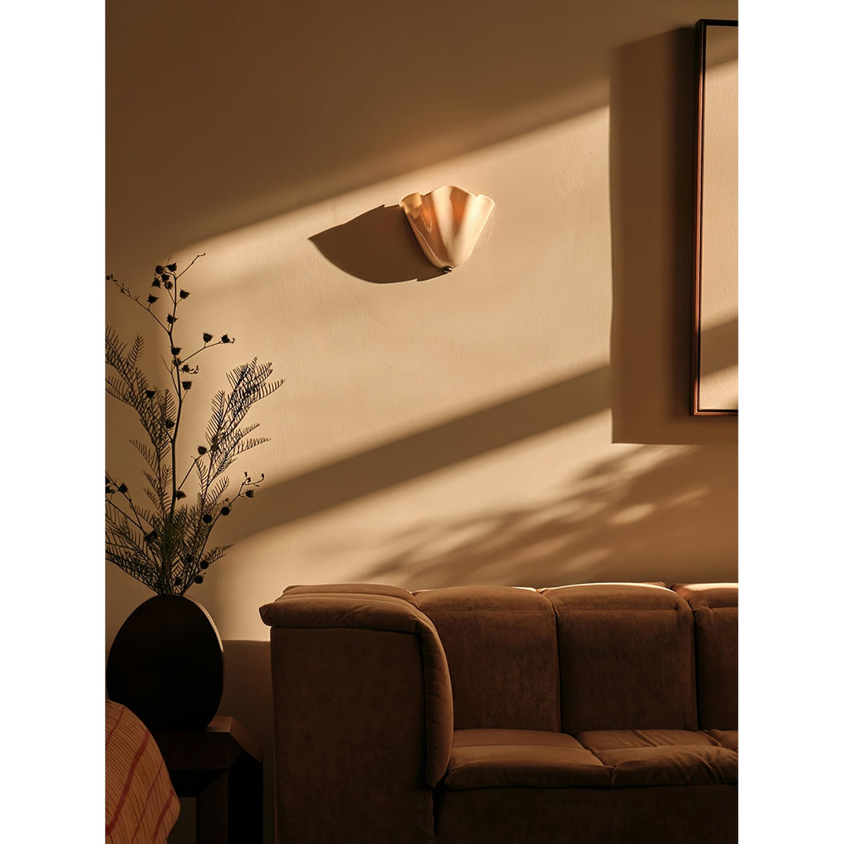 Wall Sconce with Wavy Handkerchief Glass Shade and Warm Ambient Lighting - Image 18