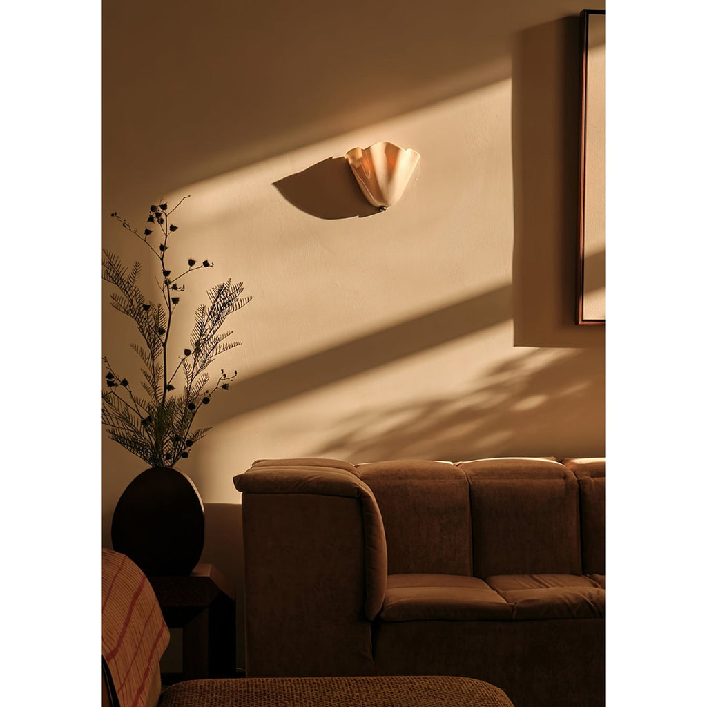 Wall Sconce with Wavy Handkerchief Glass Shade and Warm Ambient Lighting - Image 20