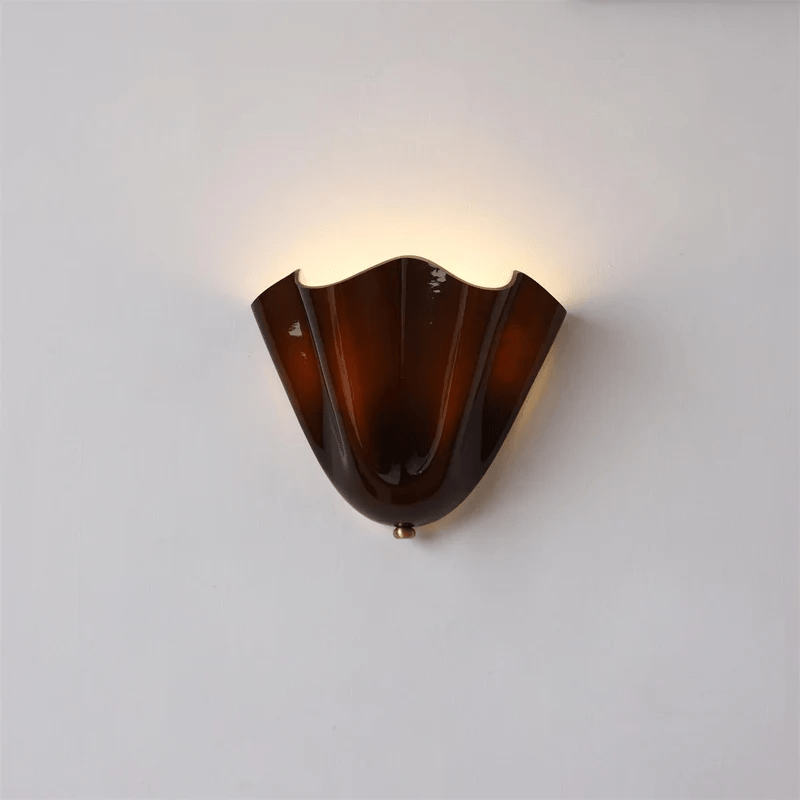 Wall Sconce with Wavy Handkerchief Glass Shade and Warm Ambient Lighting - Image 27