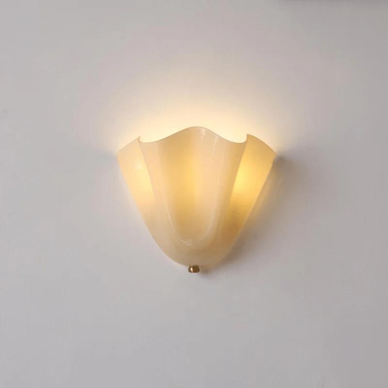 Wall Sconce with Wavy Handkerchief Glass Shade and Warm Ambient Lighting - Image 28