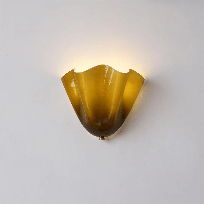 Wall Sconce with Wavy Handkerchief Glass Shade and Warm Ambient Lighting - Image 29