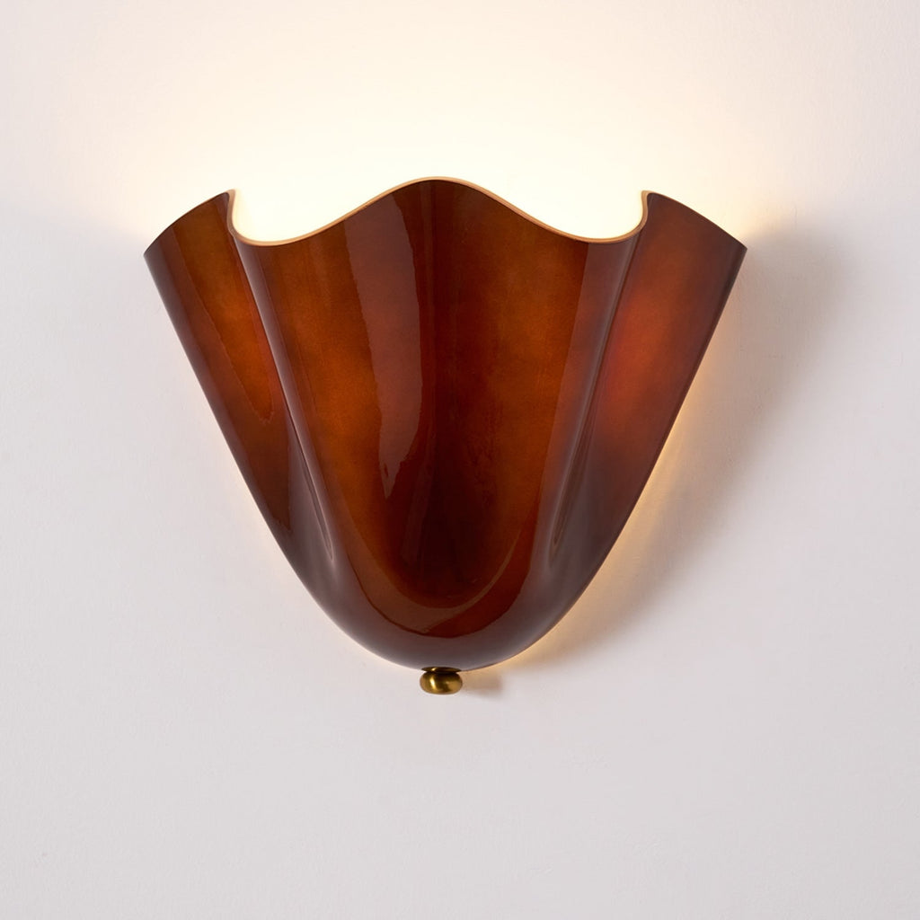 Wall Sconce with Wavy Handkerchief Glass Shade and Warm Ambient Lighting - Image 32