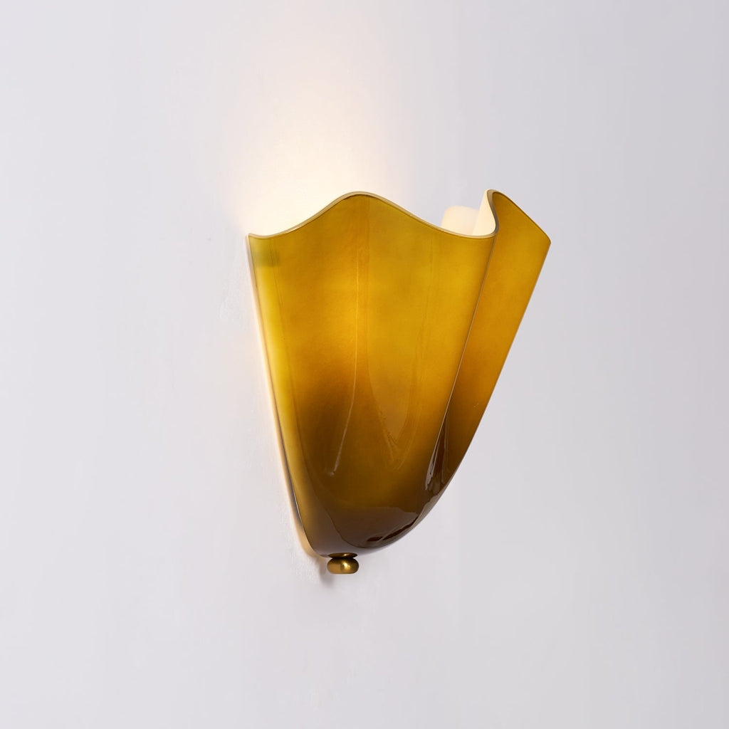 Wall Sconce with Wavy Handkerchief Glass Shade and Warm Ambient Lighting - Image 33