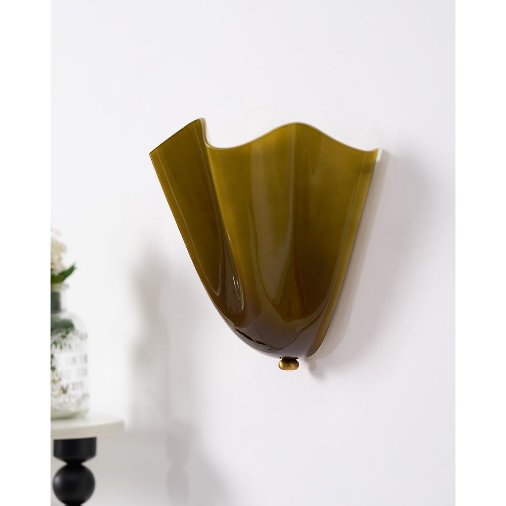 Wall Sconce with Wavy Handkerchief Glass Shade and Warm Ambient Lighting - Image 34
