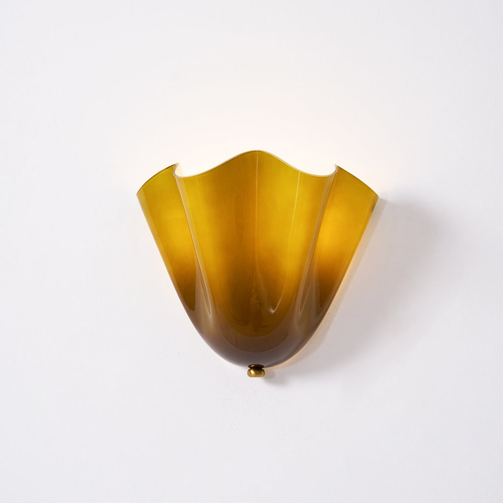 Wall Sconce with Wavy Handkerchief Glass Shade and Warm Ambient Lighting - Image 36
