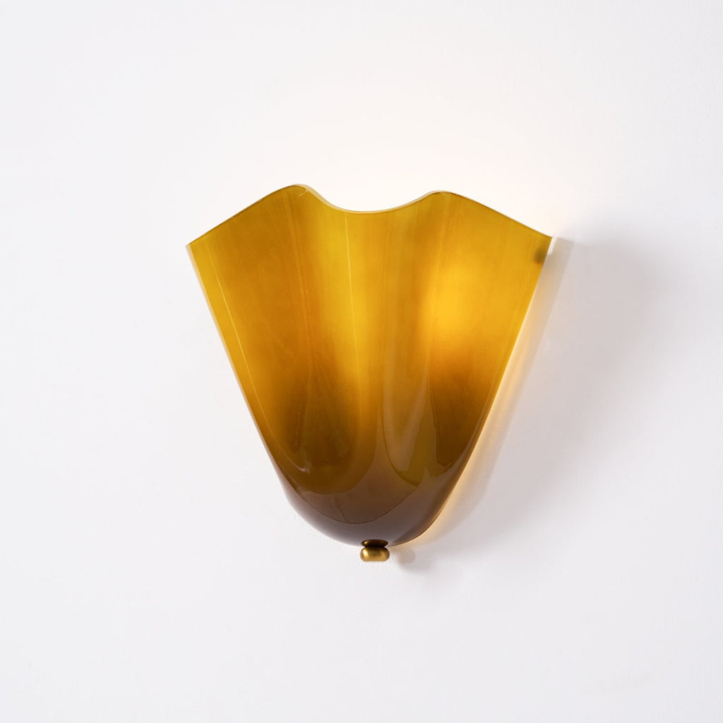 Wall Sconce with Wavy Handkerchief Glass Shade and Warm Ambient Lighting - Image 37