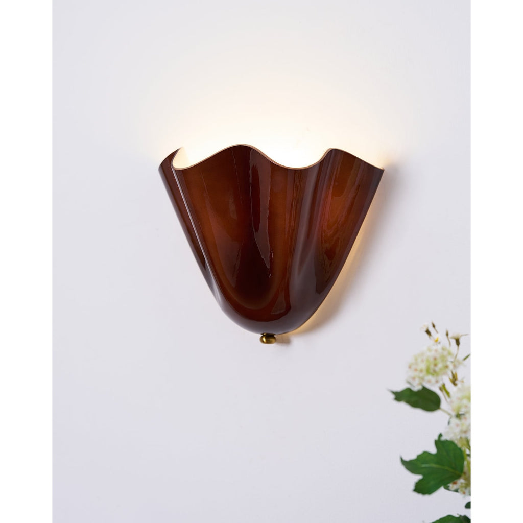 Wall Sconce with Wavy Handkerchief Glass Shade and Warm Ambient Lighting - Image 38