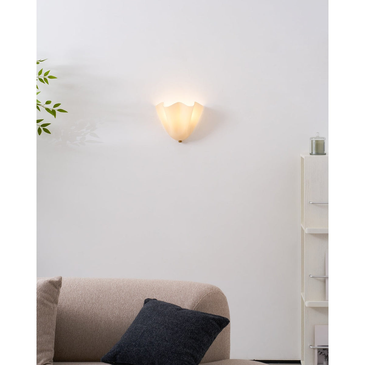 Wall Sconce with Wavy Handkerchief Glass Shade and Warm Ambient Lighting - Image 48