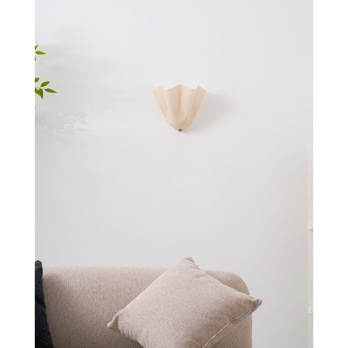 Wall Sconce with Wavy Handkerchief Glass Shade and Warm Ambient Lighting - Image 49