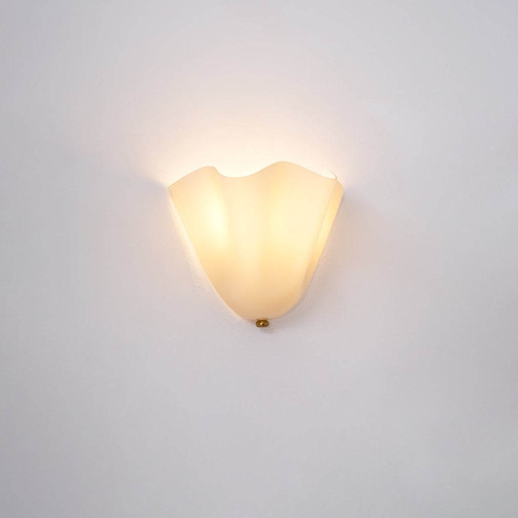 Wall Sconce with Wavy Handkerchief Glass Shade and Warm Ambient Lighting - Image 52