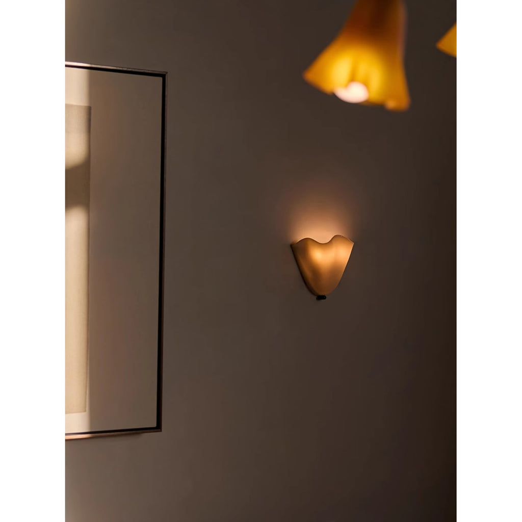 Wall Sconce with Wavy Handkerchief Glass Shade and Warm Ambient Lighting - Image 8