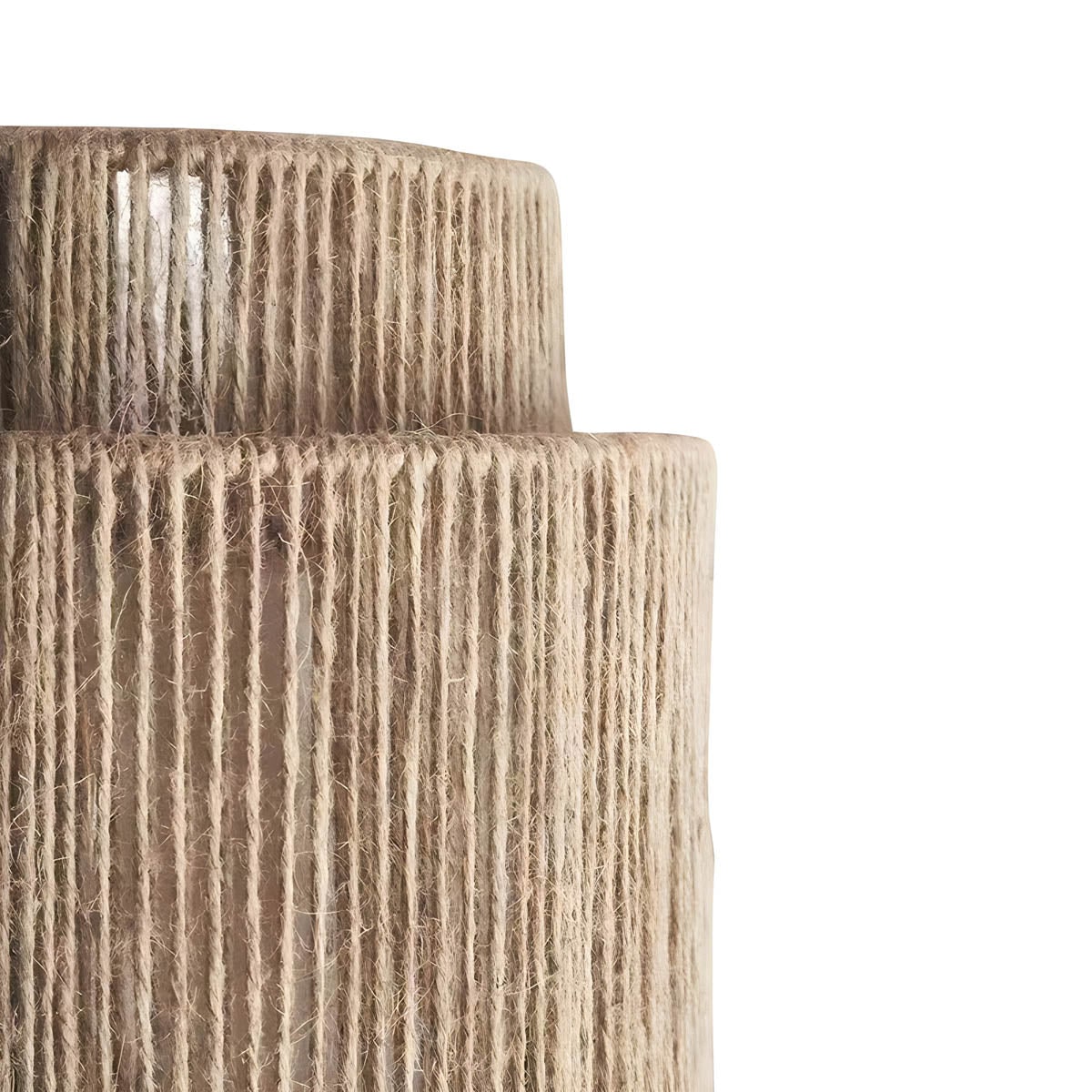 Wall Sconce with Woven Jute Rope Tiered Shade and Translucent Diffuser - Image 5