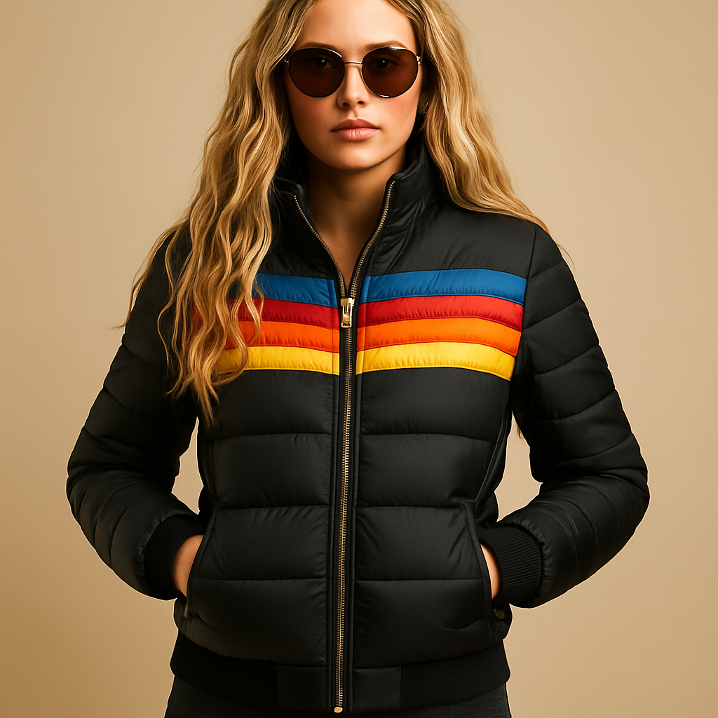 Women’s warm hooded winter coat with a flattering fit and insulated lining, ideal for cold days, work, travel, and festive outings.