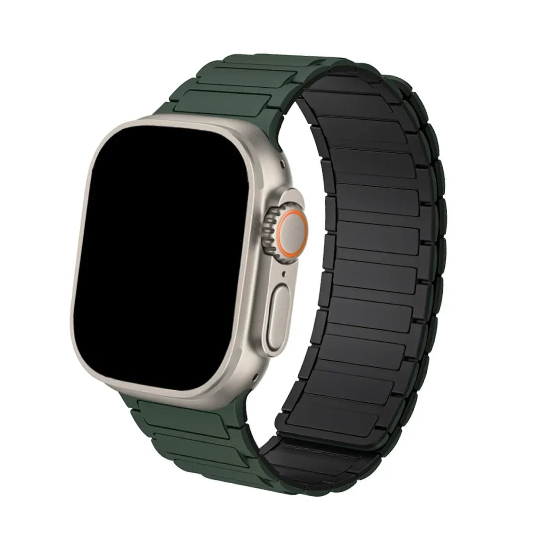Watch Band with Magnetic Closure and Ribbed Silicone Design - Image 10