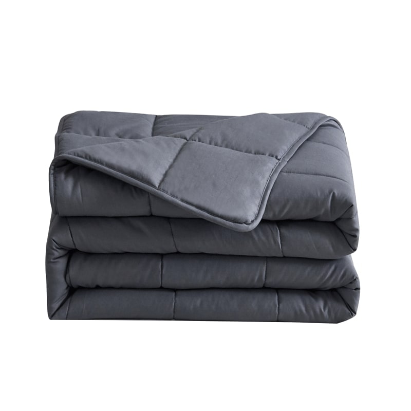 Weighted Blanket Throw with Quilted Cotton Corner Loops and Even Grid Stitching - Image 7
