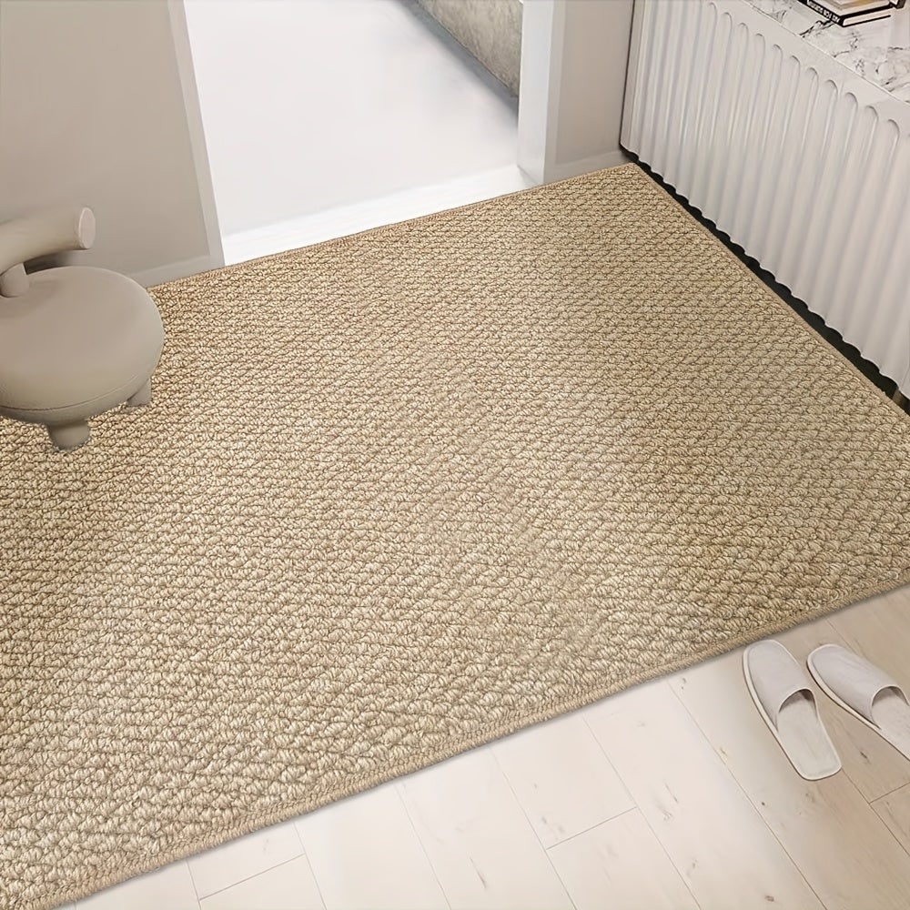 Welcome Door Mat with Non-Slip Base Absorbent Textured Indoor Entryway Rug - Image 1