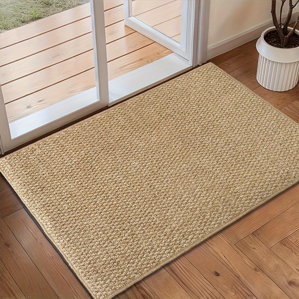 Welcome Door Mat with Non-Slip Base Absorbent Textured Indoor Entryway Rug - Image 3