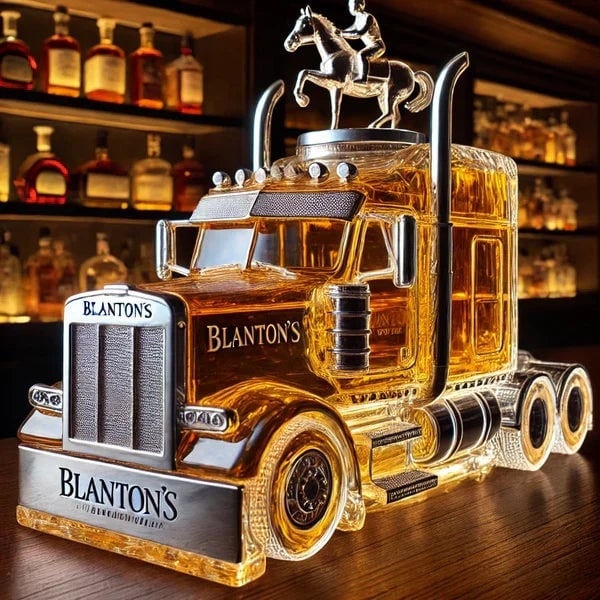 Whiskey Decanter and Glass Set with Semi Truck Design and Chrome Accents - Image 7