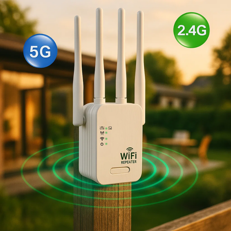 WIFI Extender and Booster with Four Antennas Dual Band Repeater Waterproof - Image 1