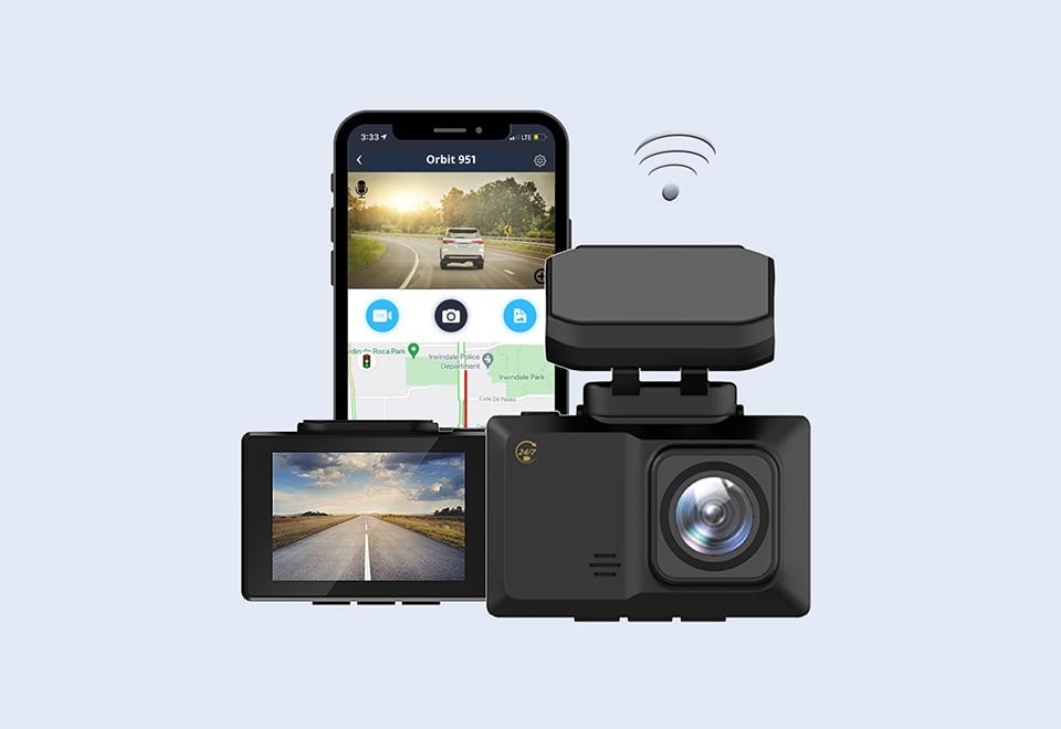 Wireless Dash Camera System with Front and Rear Lcd Screen and App Control for Car Dashboard - Image 4