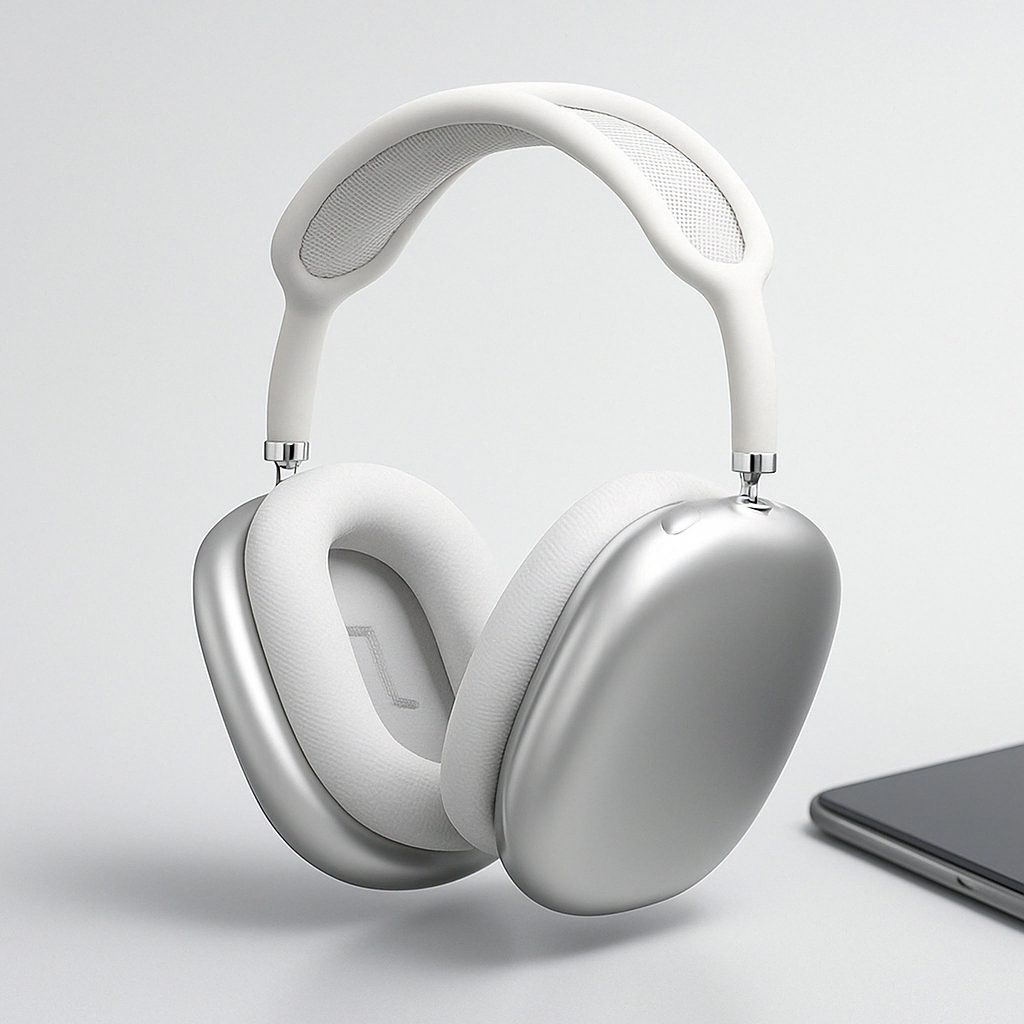 Wireless Over Ear Headphones with Active Noise Cancellation and Mesh Headband - Image 1