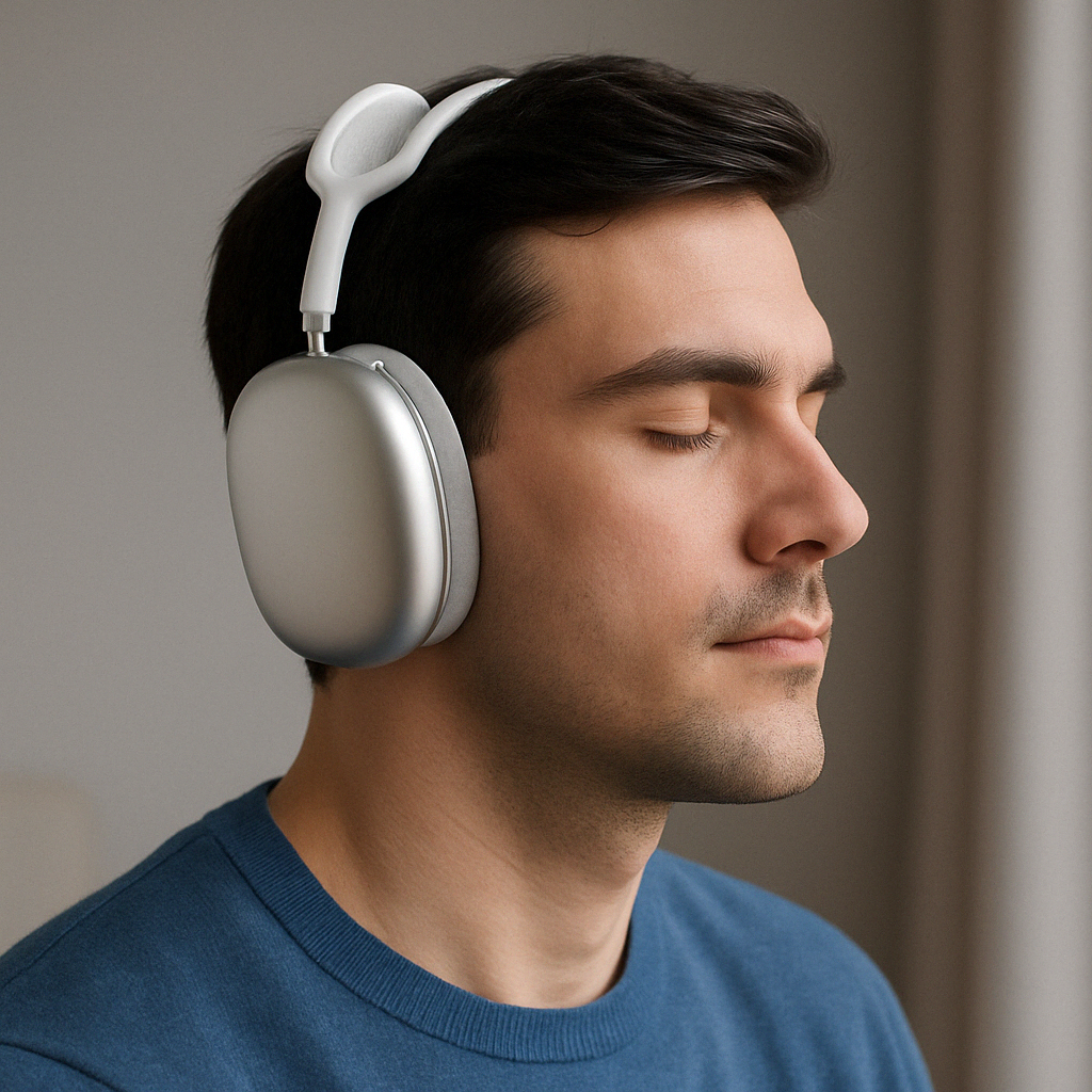 Wireless Over Ear Headphones with Active Noise Cancellation and Mesh Headband - Image 2