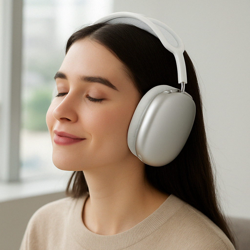 Wireless Over Ear Headphones with Active Noise Cancellation and Mesh Headband - Image 3