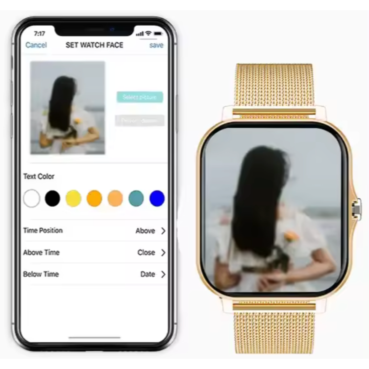 Women's Smartwatch with Fitness Tracking GPS Mesh Metal Band and Touch Screen Display - Image 2