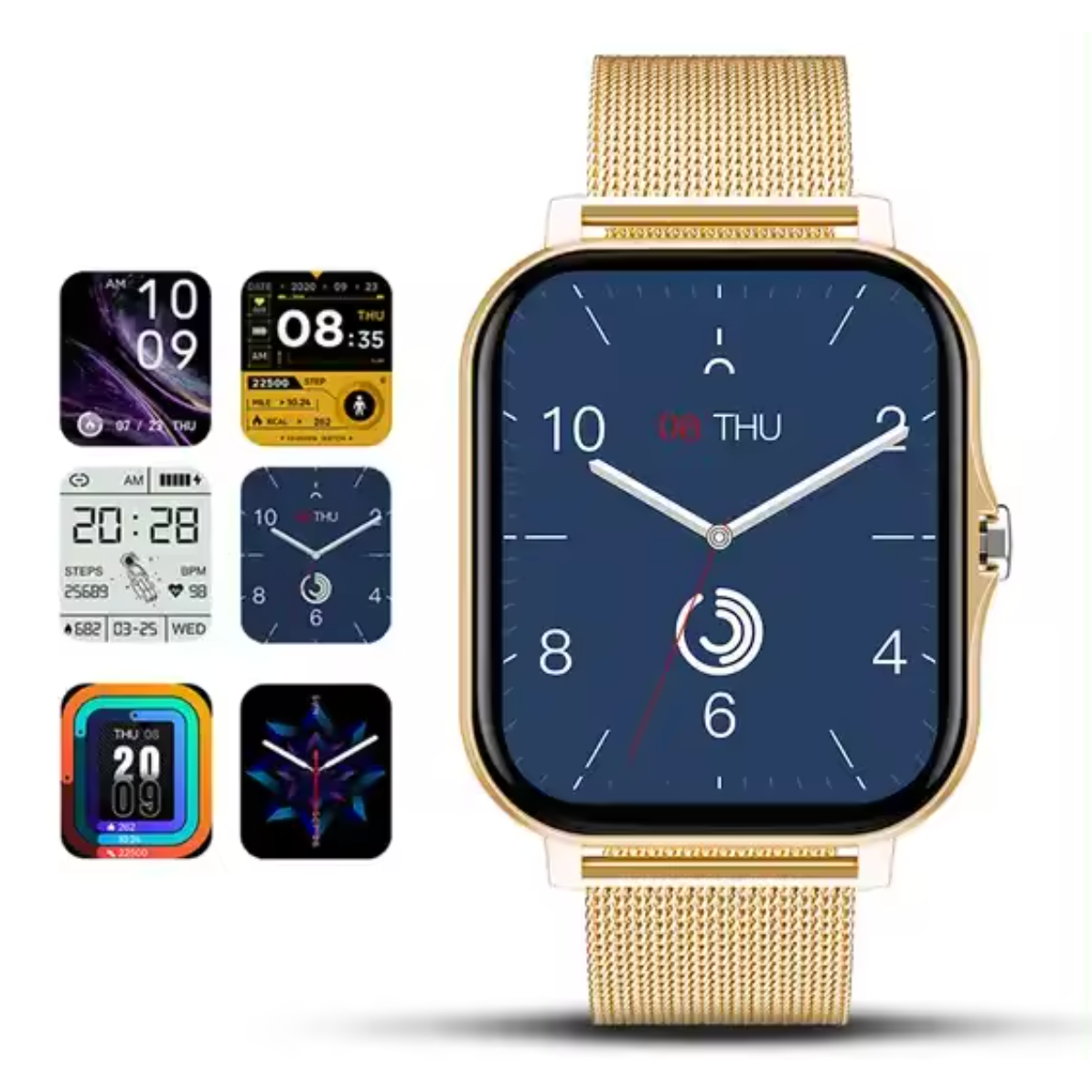 Women's Smartwatch with Fitness Tracking GPS Mesh Metal Band and Touch Screen Display - Image 4