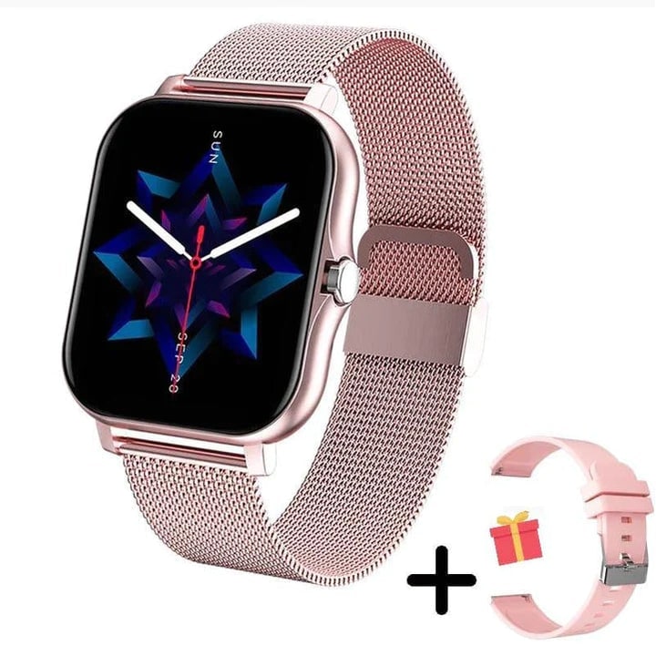 Women's Smartwatch with Fitness Tracking GPS Mesh Metal Band and Touch Screen Display - Image 6
