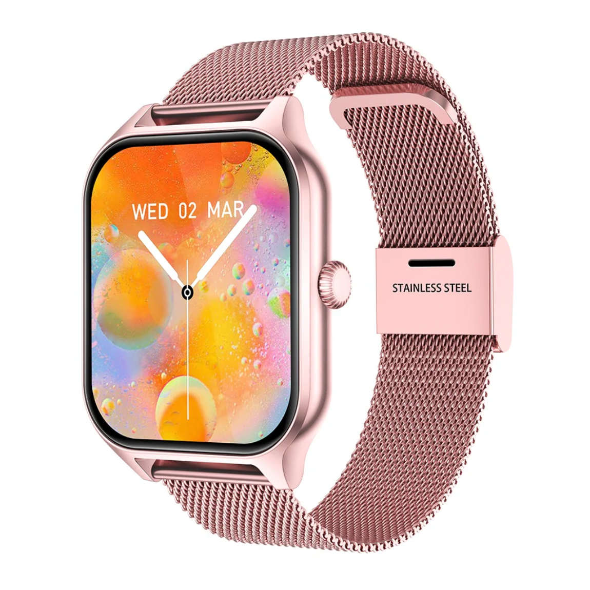 Women's Smartwatch with Fitness Tracking GPS Mesh Metal Band and Touch Screen Display - Image 8