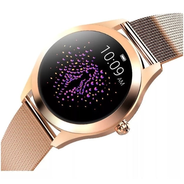 Women's Smartwatch with Round Digital Display Metallic Mesh Band and Sleep Tracking - Image 3