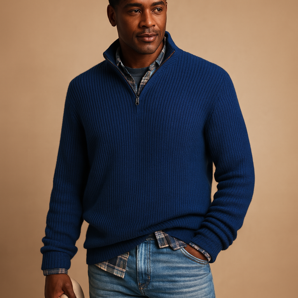Men’s wool winter sweater with a timeless design, offering warm insulation and a comfortable fit for cold-season wear.