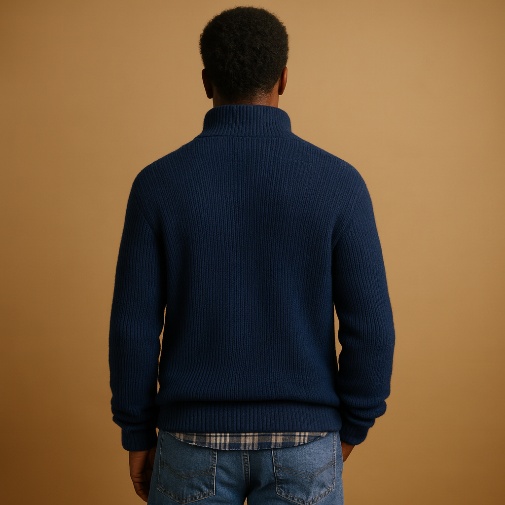 Men’s wool winter sweater with a timeless design, offering warm insulation and a comfortable fit for cold-season wear.