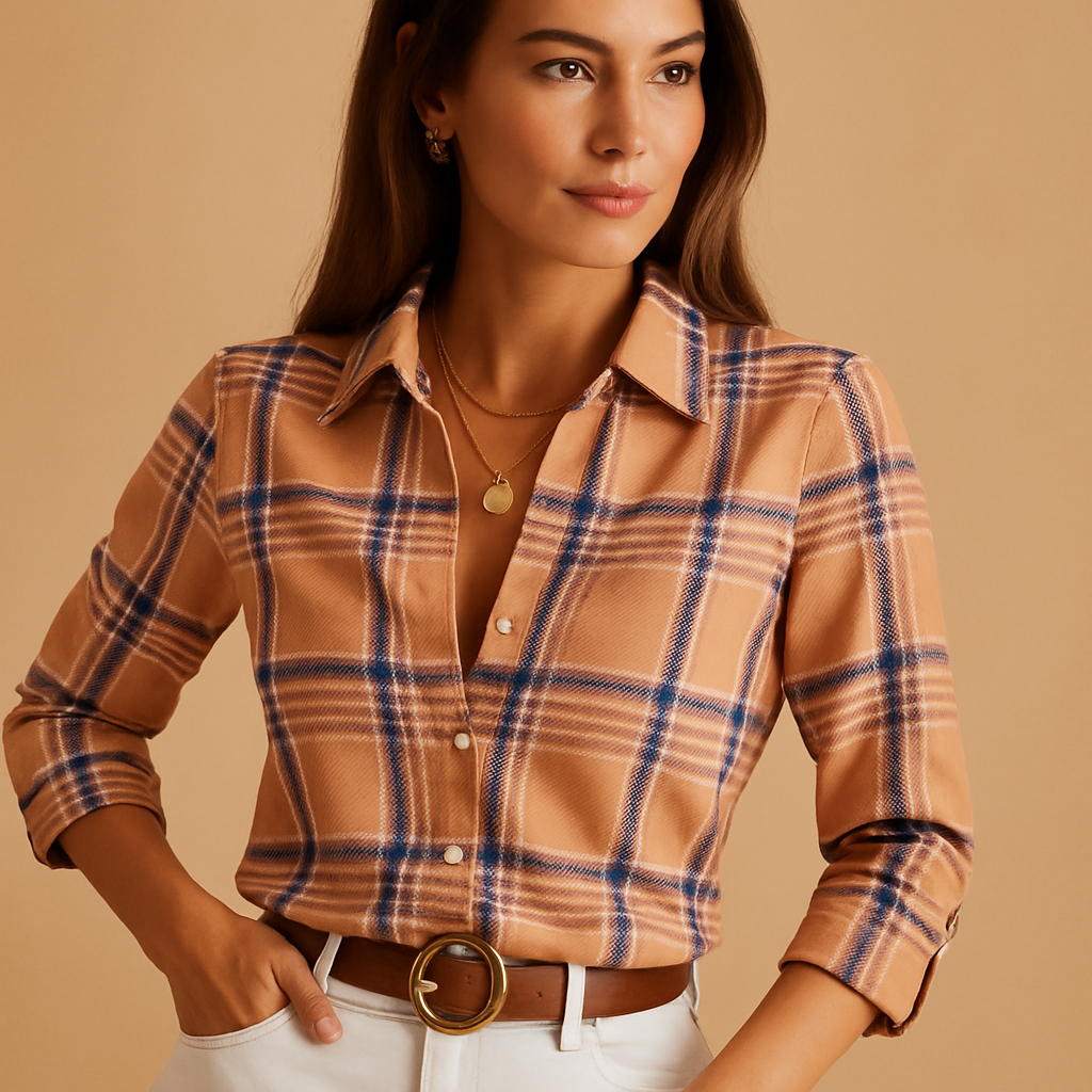 Women’s wrap-neck blouse with a bold print and loose fit, ideal for office wear, evenings out, and stylish daily outfits.