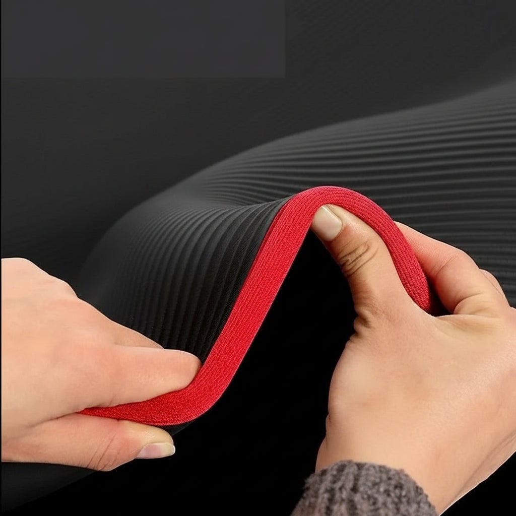 Yoga Mat with 10mm Thick Cushioning Non-Slip Surface and Fabric Bound Edges - Image 3